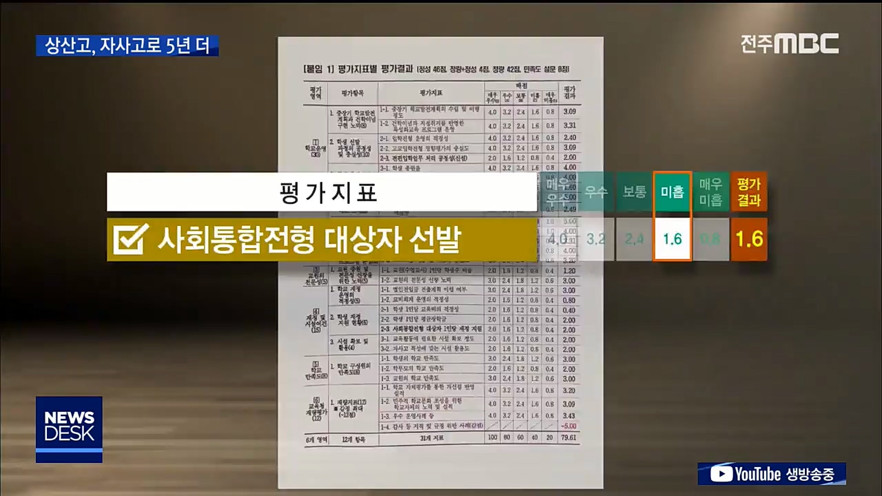 교육부, '자사고 취소' 전북교육청에 제동