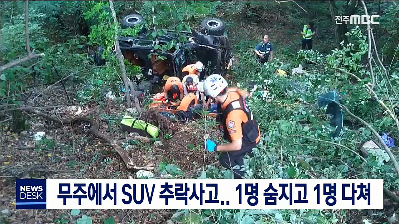 무주 도로변 SUV 추락사고.. 