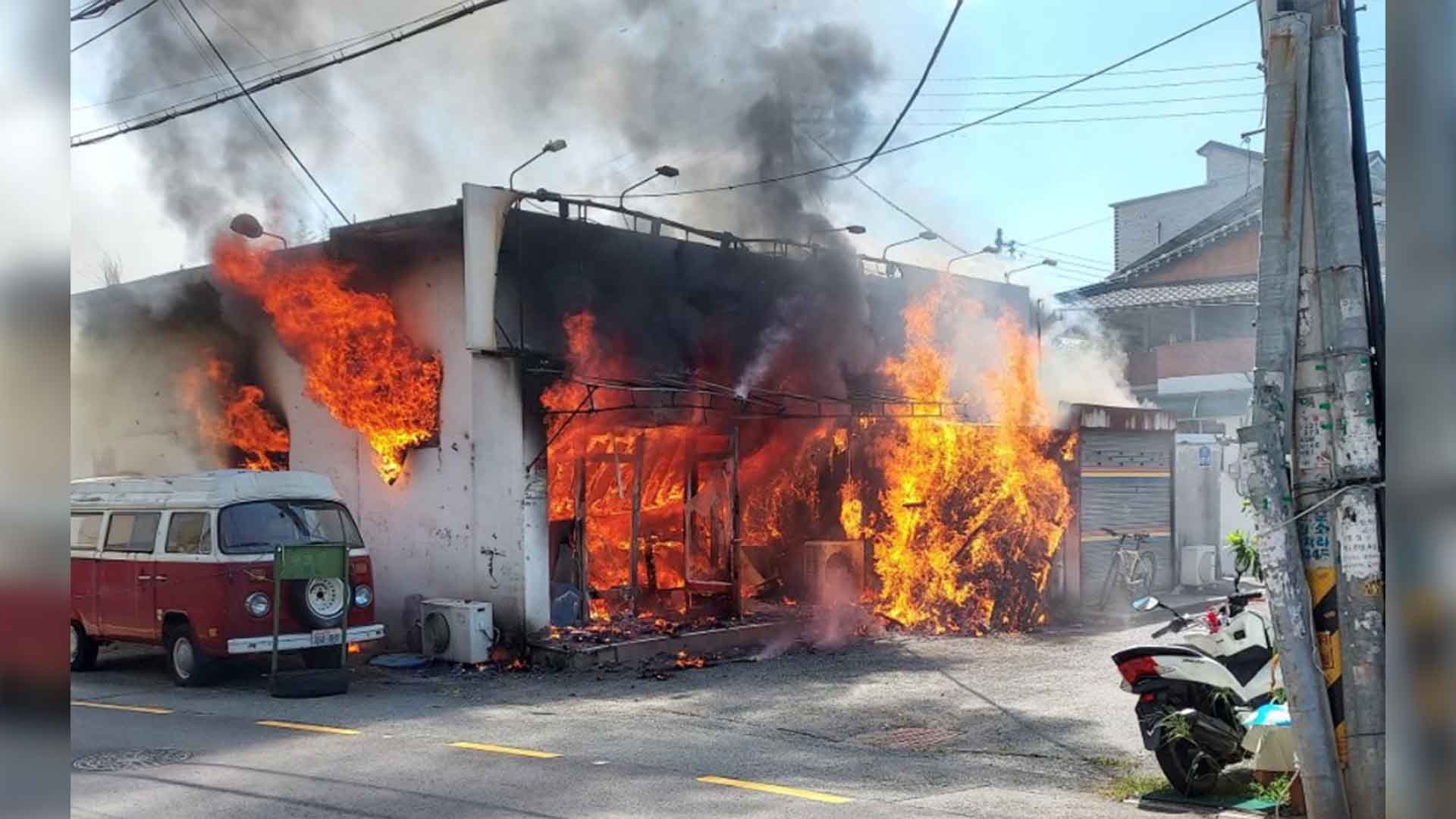 마스크 봉제 공장 화재.. 4억 5천만 원 피해